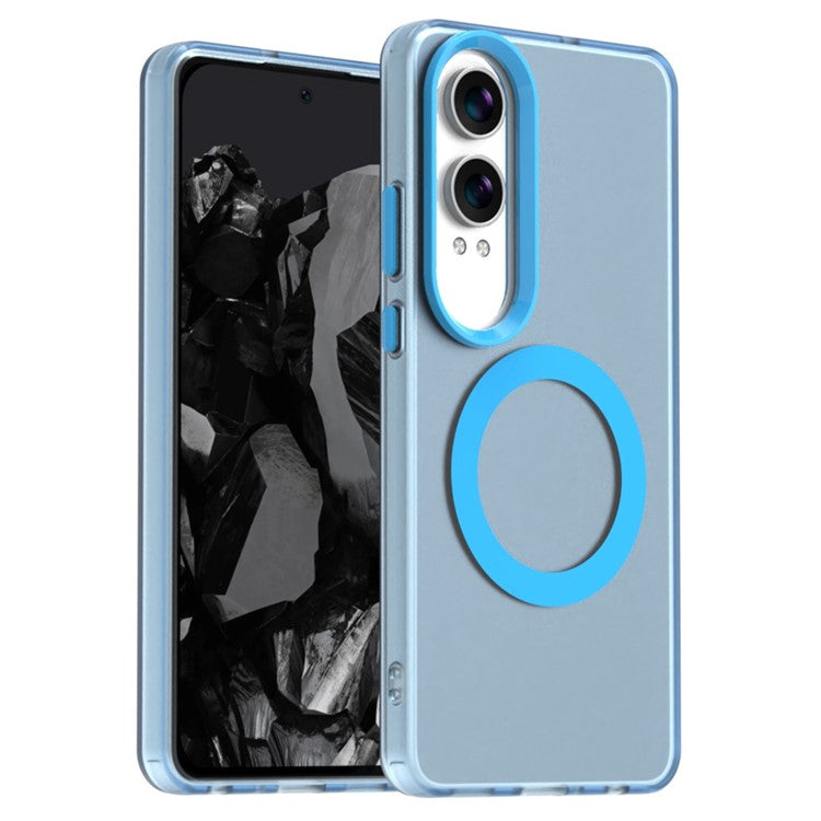 Candy Series For OnePlus Nord CE4 Lite 5G / Oppo K12x 5G (China) Case Compatible with MagSafe PC+TPU+PET Anti-Drop Phone Cover - Blue