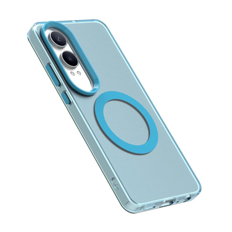 Candy Series For OnePlus Nord CE4 Lite 5G / Oppo K12x 5G (China) Case Compatible with MagSafe PC+TPU+PET Anti-Drop Phone Cover - Blue