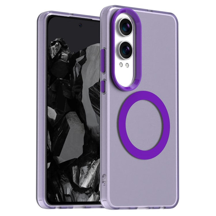 Candy Series For OnePlus Nord CE4 Lite 5G / Oppo K12x 5G (China) Case Compatible with MagSafe PC+TPU+PET Anti-Drop Phone Cover - Purple