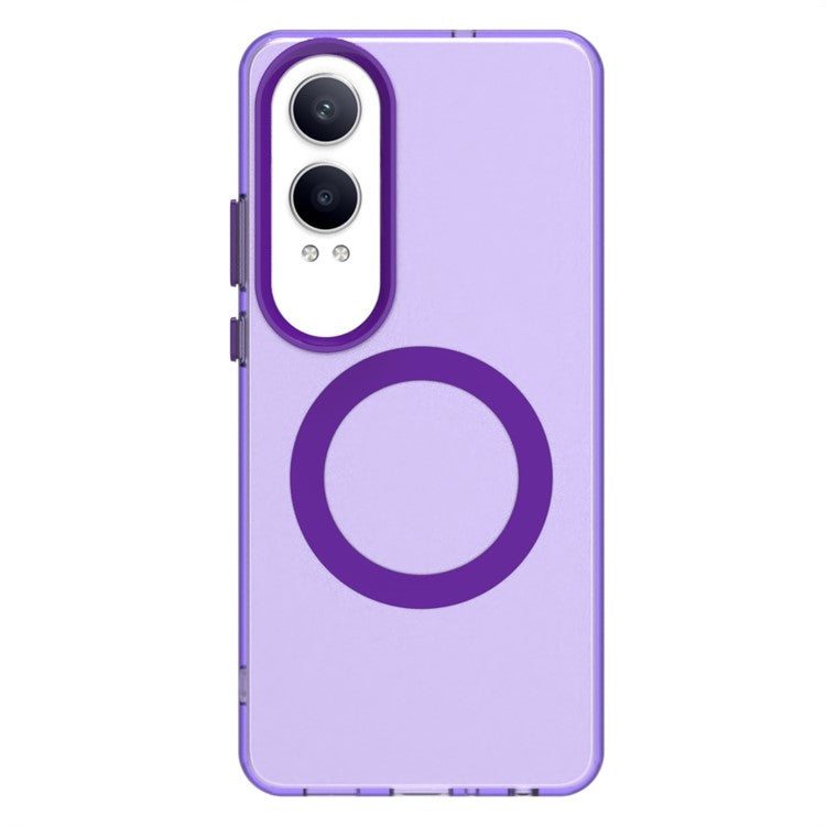 Candy Series For OnePlus Nord CE4 Lite 5G / Oppo K12x 5G (China) Case Compatible with MagSafe PC+TPU+PET Anti-Drop Phone Cover - Purple