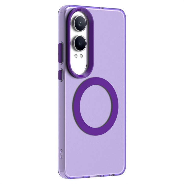 Candy Series For OnePlus Nord CE4 Lite 5G / Oppo K12x 5G (China) Case Compatible with MagSafe PC+TPU+PET Anti-Drop Phone Cover - Purple