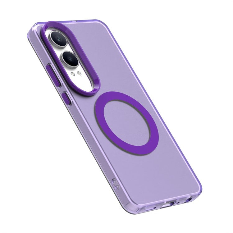 Candy Series For OnePlus Nord CE4 Lite 5G / Oppo K12x 5G (China) Case Compatible with MagSafe PC+TPU+PET Anti-Drop Phone Cover - Purple