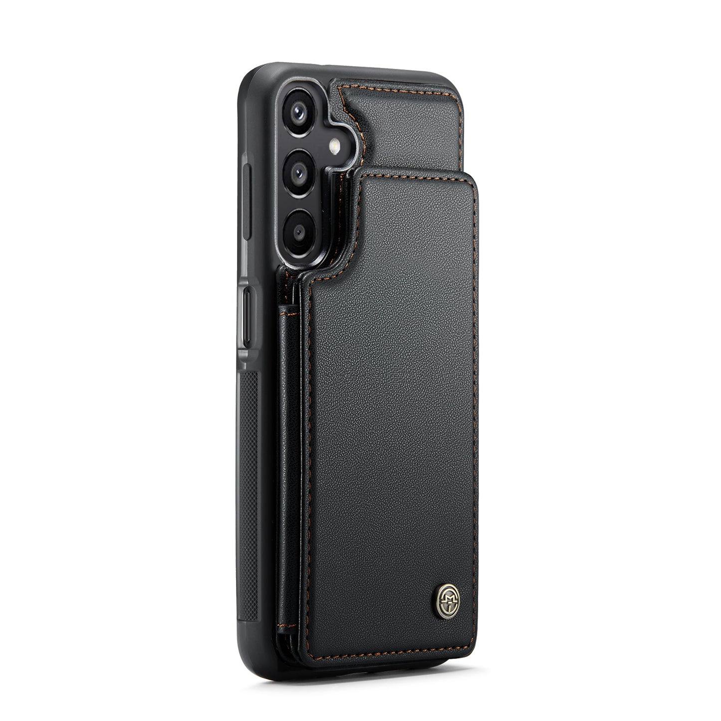 For Samsung Galaxy A16 5G / A16 4G Case CASEME C22 Series Leather+TPU Cover RFID Blocking 5 Card Slots - Black