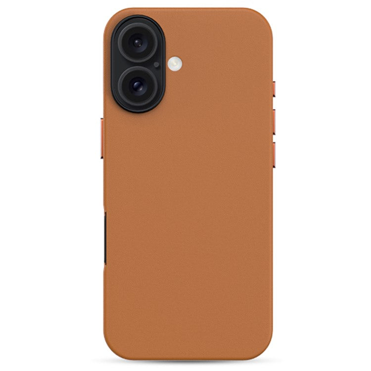 KZDOO Noble Collection Series For iPhone 16 Case PU+PC Shockproof Phone Cover - Orange
