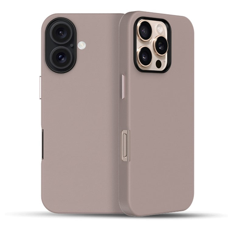 KZDOO Noble Collection Series For iPhone 16 Case PU+PC Shockproof Phone Cover - White