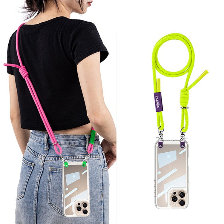 GKK For iPhone 16 Pro Clear Case Anti-Drop PC+TPU Phone Cover with Shoulder Strap - Purple