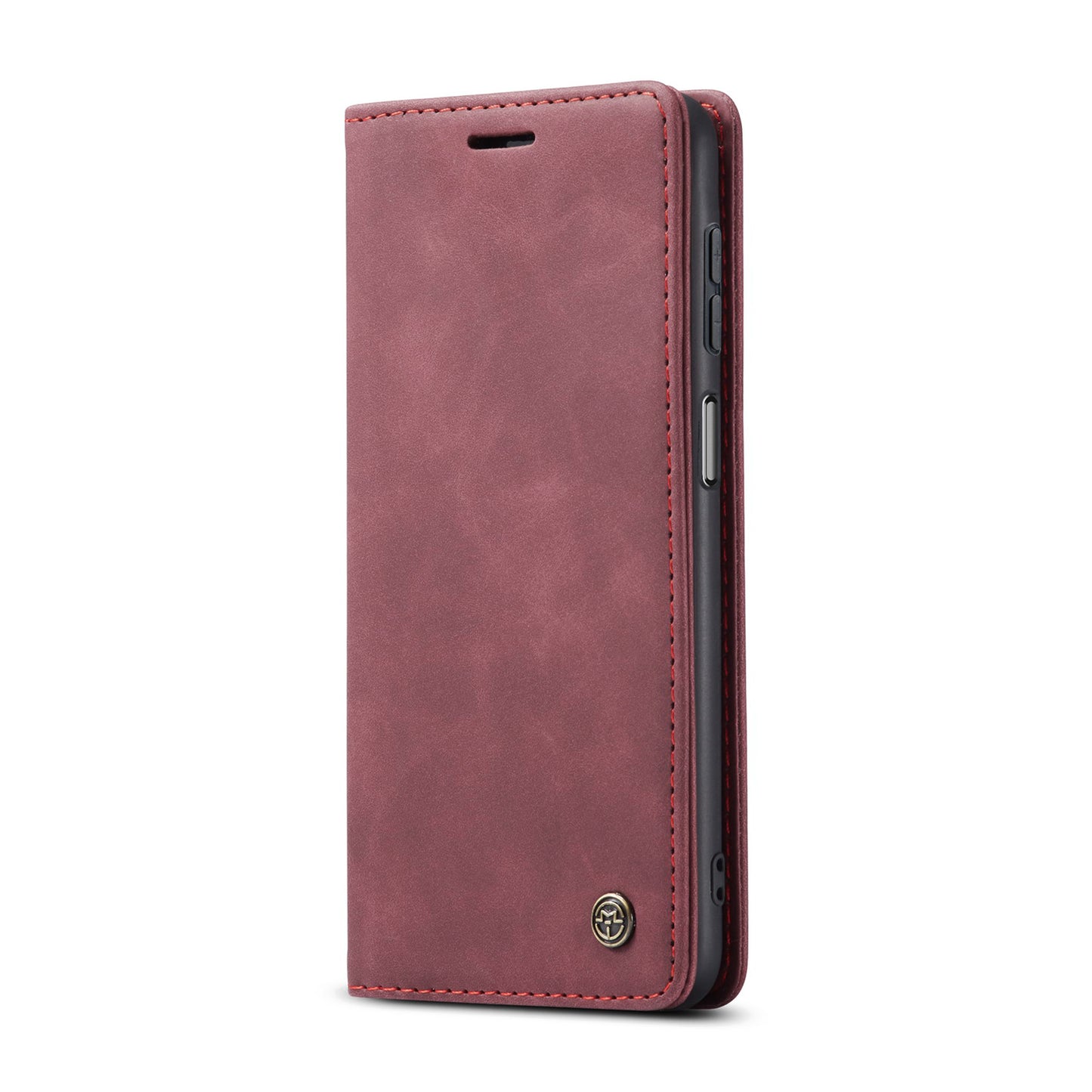 For Samsung Galaxy A16 5G / A16 4G Case CASEME 013 Series Card Holder Stand Leather Phone Cover - Red