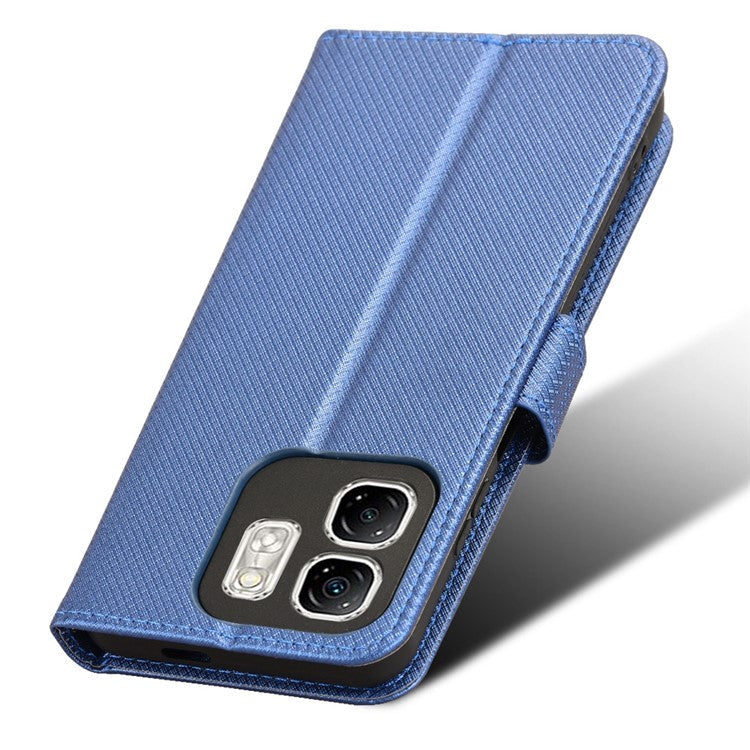 For Infinix Hot 50i 4G X6531 / Smart 9 4G X6532 Case PU Leather Diamond Texture Wallet Phone Cover - Blue