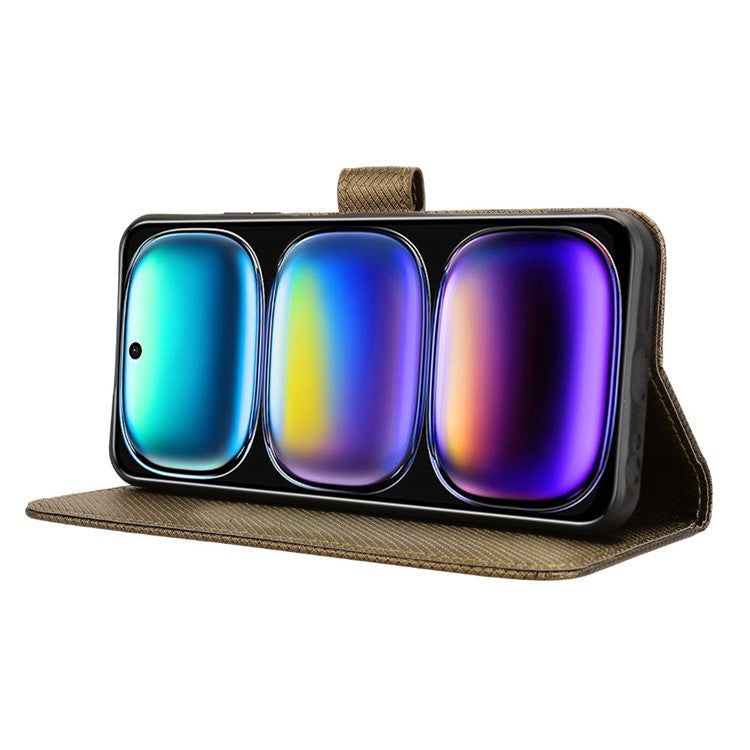 For Infinix Hot 50i 4G X6531 / Smart 9 4G X6532 Case PU Leather Diamond Texture Wallet Phone Cover - Brown