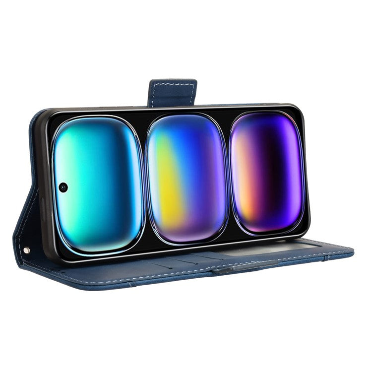 For Infinix Hot 50i 4G X6531 / Smart 9 4G X6532 Leather Case Phone Wallet Cover with Multiple Card Slots - Blue
