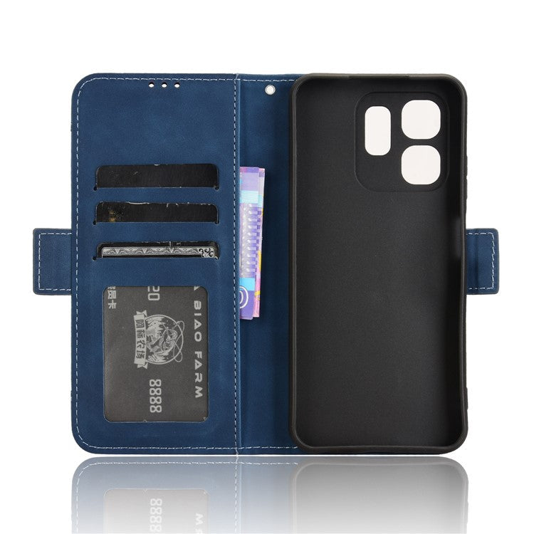 For Infinix Hot 50i 4G X6531 / Smart 9 4G X6532 Leather Case Phone Wallet Cover with Multiple Card Slots - Blue