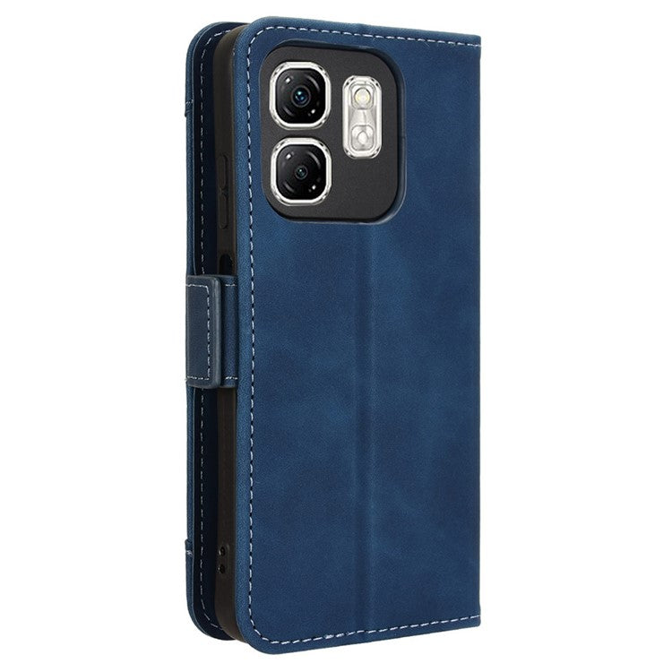 For Infinix Hot 50i 4G X6531 / Smart 9 4G X6532 Leather Case Phone Wallet Cover with Multiple Card Slots - Blue