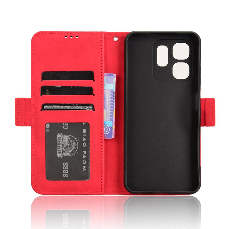 For Infinix Hot 50i 4G X6531 / Smart 9 4G X6532 Leather Case Phone Wallet Cover with Multiple Card Slots - Red