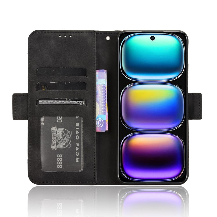 For Infinix Hot 50i 4G X6531 / Smart 9 4G X6532 Leather Case Phone Wallet Cover with Multiple Card Slots - Black