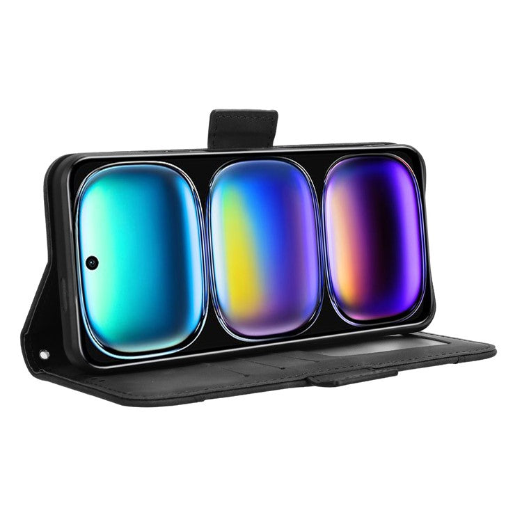 For Infinix Hot 50i 4G X6531 / Smart 9 4G X6532 Leather Case Phone Wallet Cover with Multiple Card Slots - Black