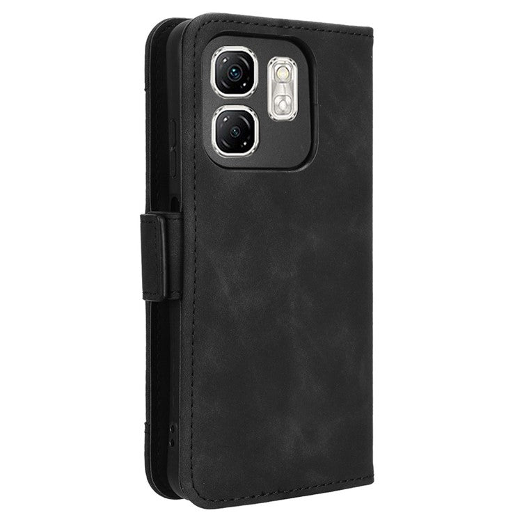 For Infinix Hot 50i 4G X6531 / Smart 9 4G X6532 Leather Case Phone Wallet Cover with Multiple Card Slots - Black