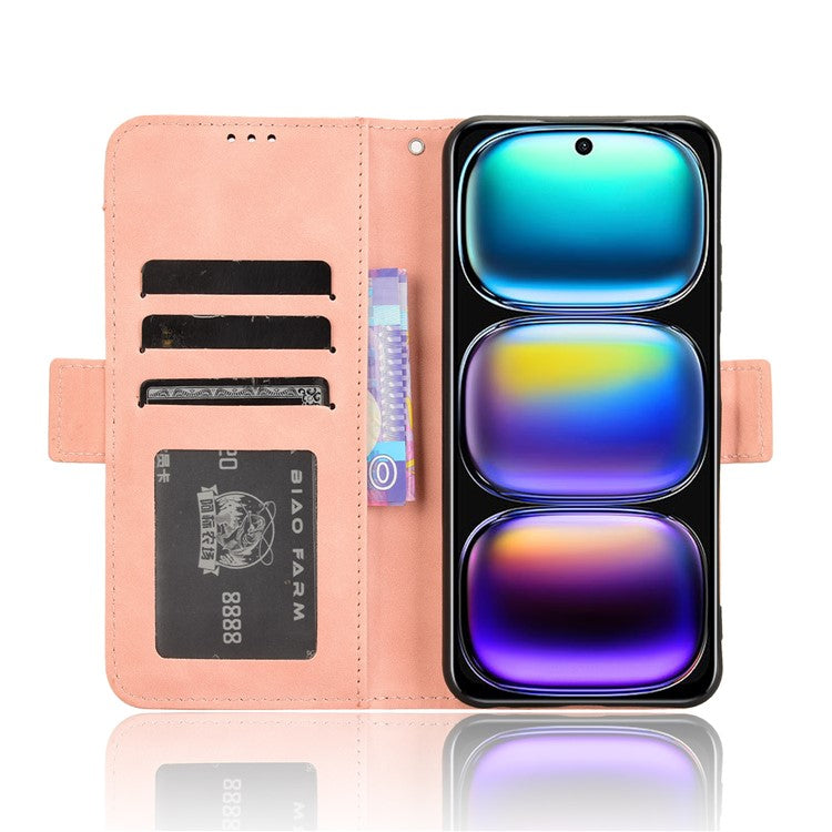 For Infinix Hot 50i 4G X6531 / Smart 9 4G X6532 Leather Case Phone Wallet Cover with Multiple Card Slots - Pink