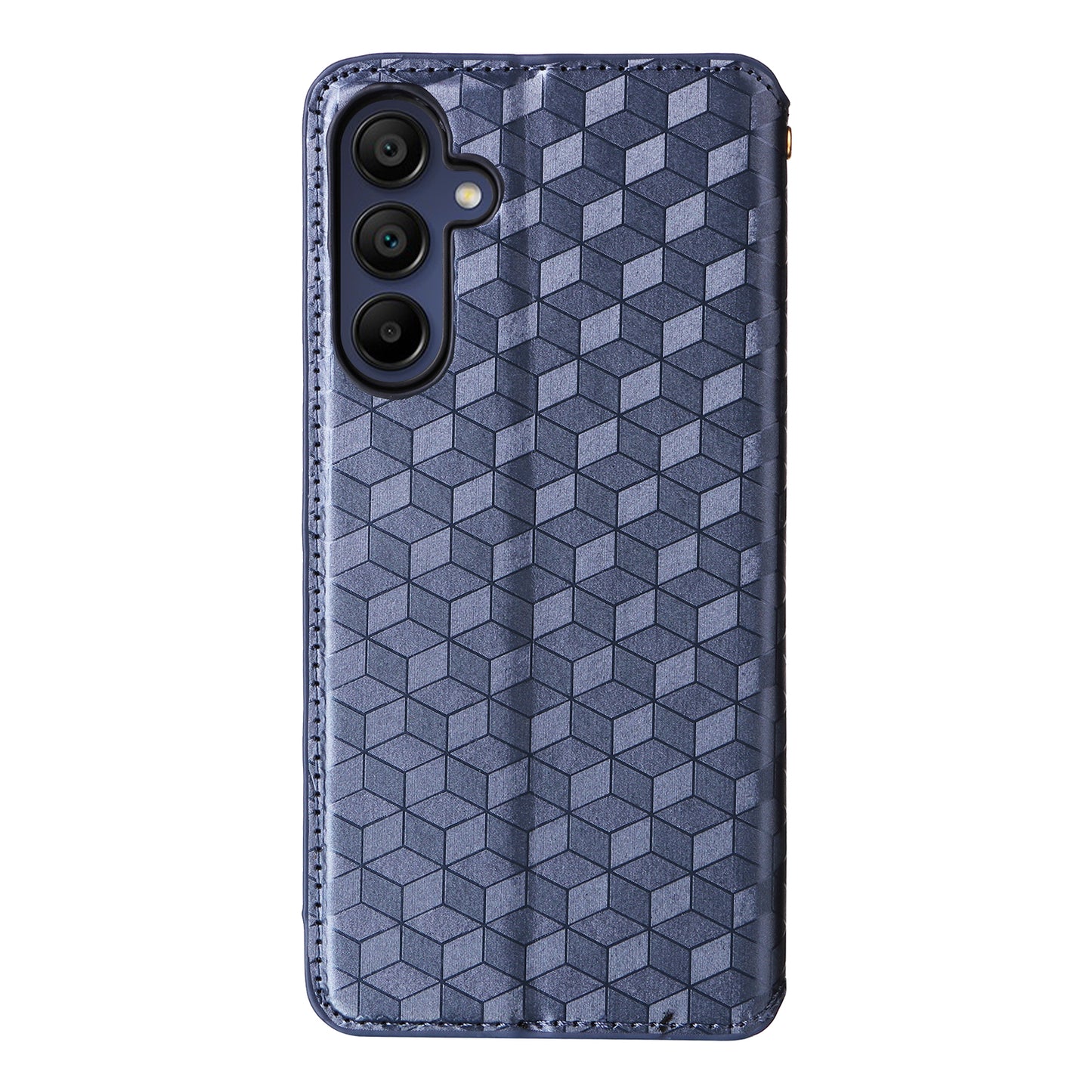 For Samsung Galaxy A16 5G / A16 4G Wallet Case Rhombus Imprinted Leather Phone Cover - Blue