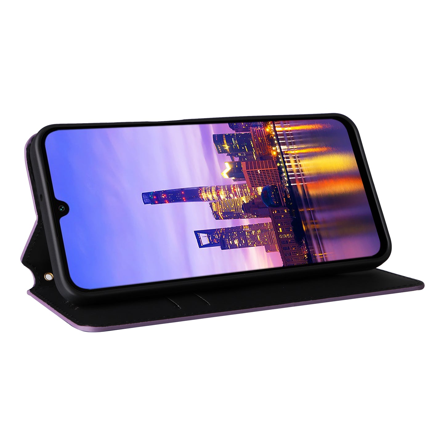 For Samsung Galaxy A16 5G / A16 4G Wallet Case Rhombus Imprinted Leather Phone Cover - Purple