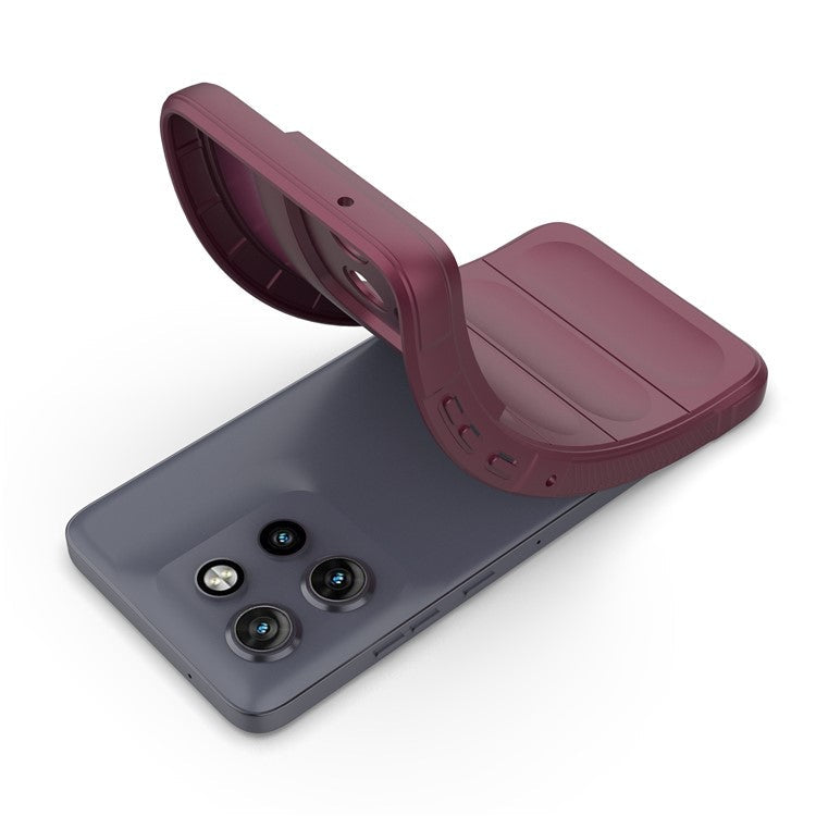 For Motorola Edge 50 Neo 5G / Moto S50 5G / Thinkphone 25 5G Case Anti-Drop Soft TPU Rugged Phone Back Cover - Wine Red