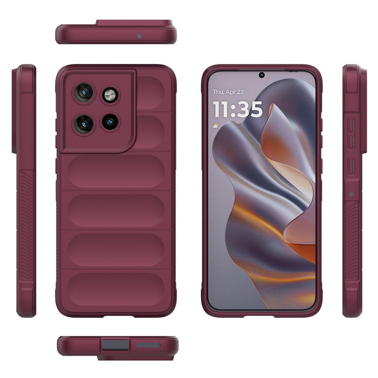 For Motorola Edge 50 Neo 5G / Moto S50 5G / Thinkphone 25 5G Case Anti-Drop Soft TPU Rugged Phone Back Cover - Wine Red