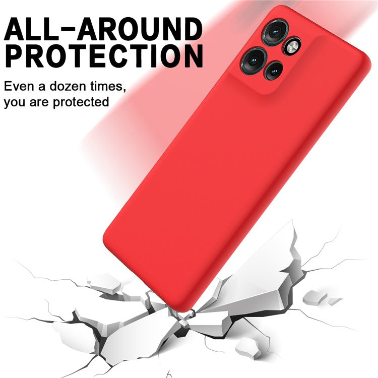 For Motorola Edge 50 Neo 5G / Moto S50 5G / Thinkphone 25 5G Case Liquid Silicone Anti-Scratch Phone Cover with Hand Strap - Red