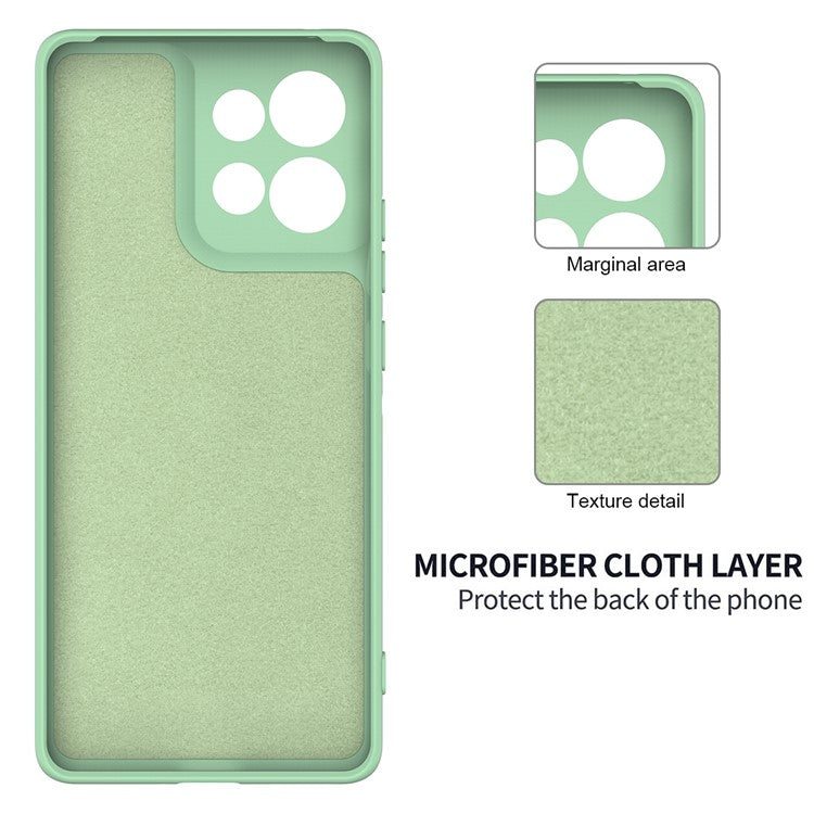 For Motorola Edge 50 Neo 5G / Moto S50 5G / Thinkphone 25 5G Case Liquid Silicone Anti-Scratch Phone Cover with Hand Strap - Green