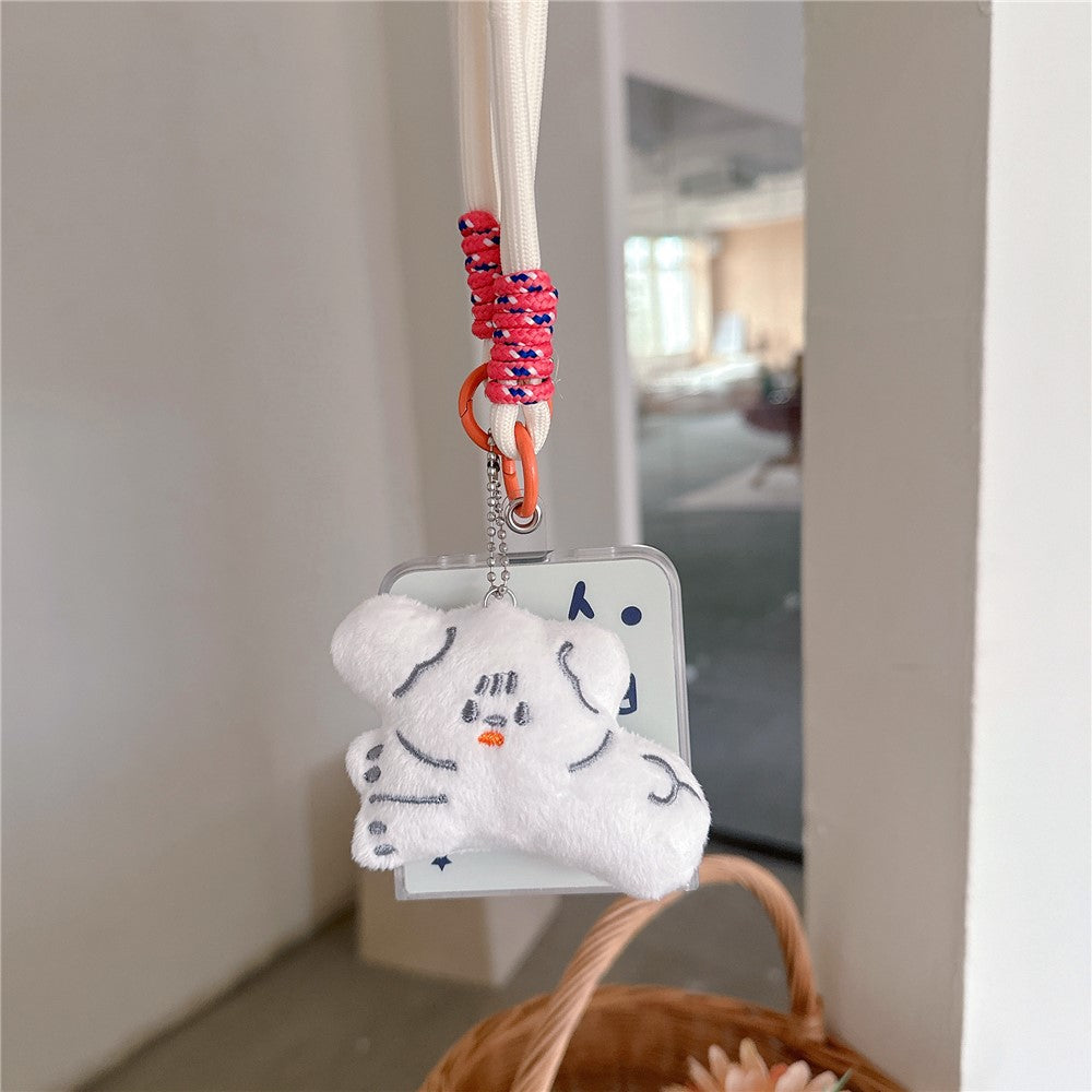 For Samsung Galaxy Z Flip7 FE 5G / Z Flip6 5G Case Protective Hard PC Phone Cover with Wrist Strap - Dog