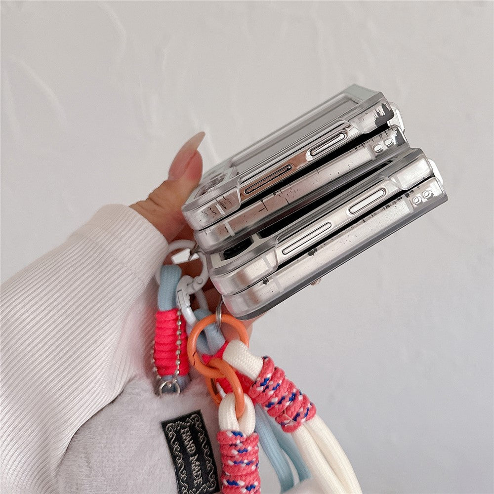 For Samsung Galaxy Z Flip7 FE 5G / Z Flip6 5G Case Protective Hard PC Phone Cover with Wrist Strap - Cat