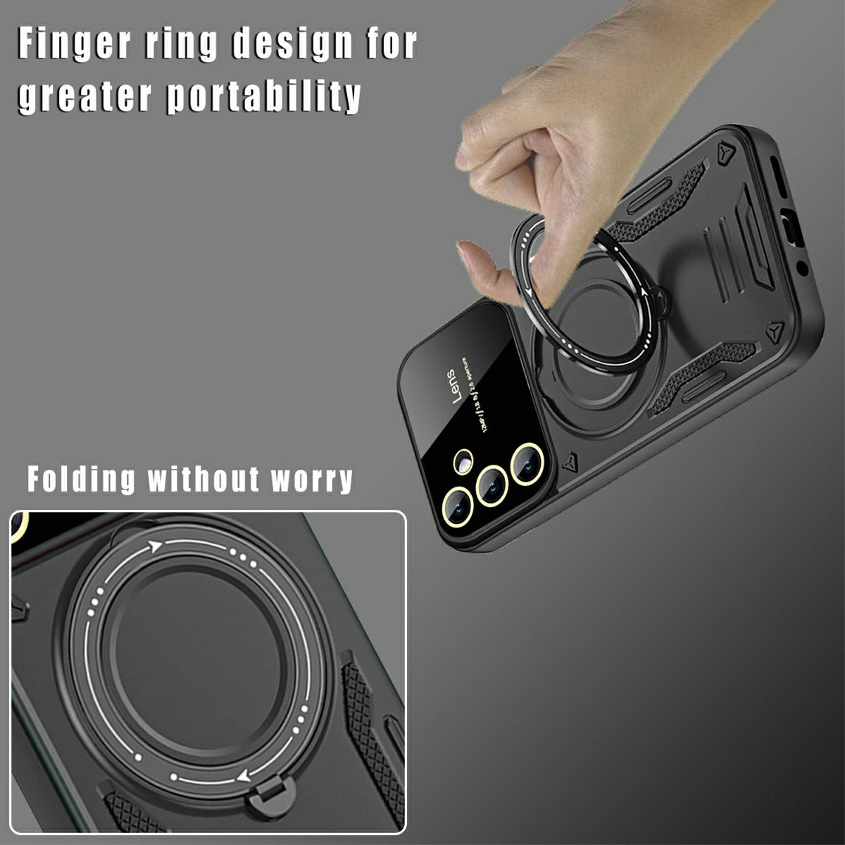 For Samsung Galaxy A16 5G / A16 4G Case Rotating Magnetic Kickstand PC+TPU Phone Cover - Blue