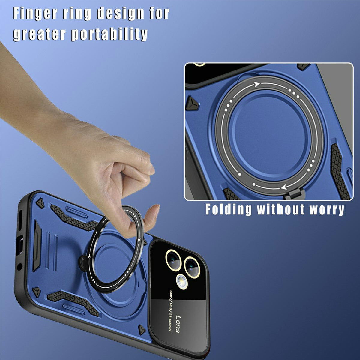 For Samsung Galaxy A06 Case Rotating Magnetic Kickstand PC+TPU Phone Cover - Rose Gold