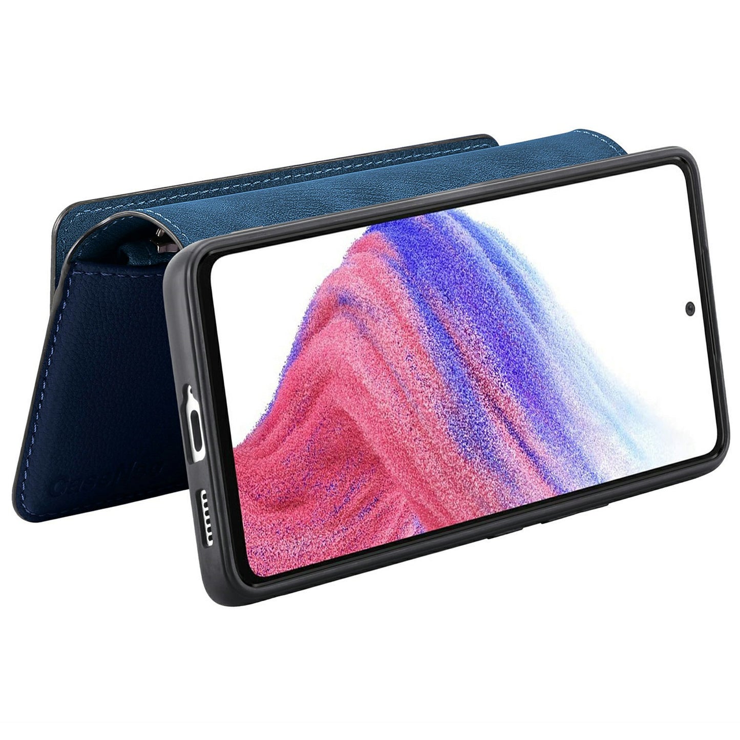 CASENEO MW-02 For Samsung Galaxy A16 5G / A16 4G Case Detachable Magnetic Leather Flip Phone Cover - Dark Blue