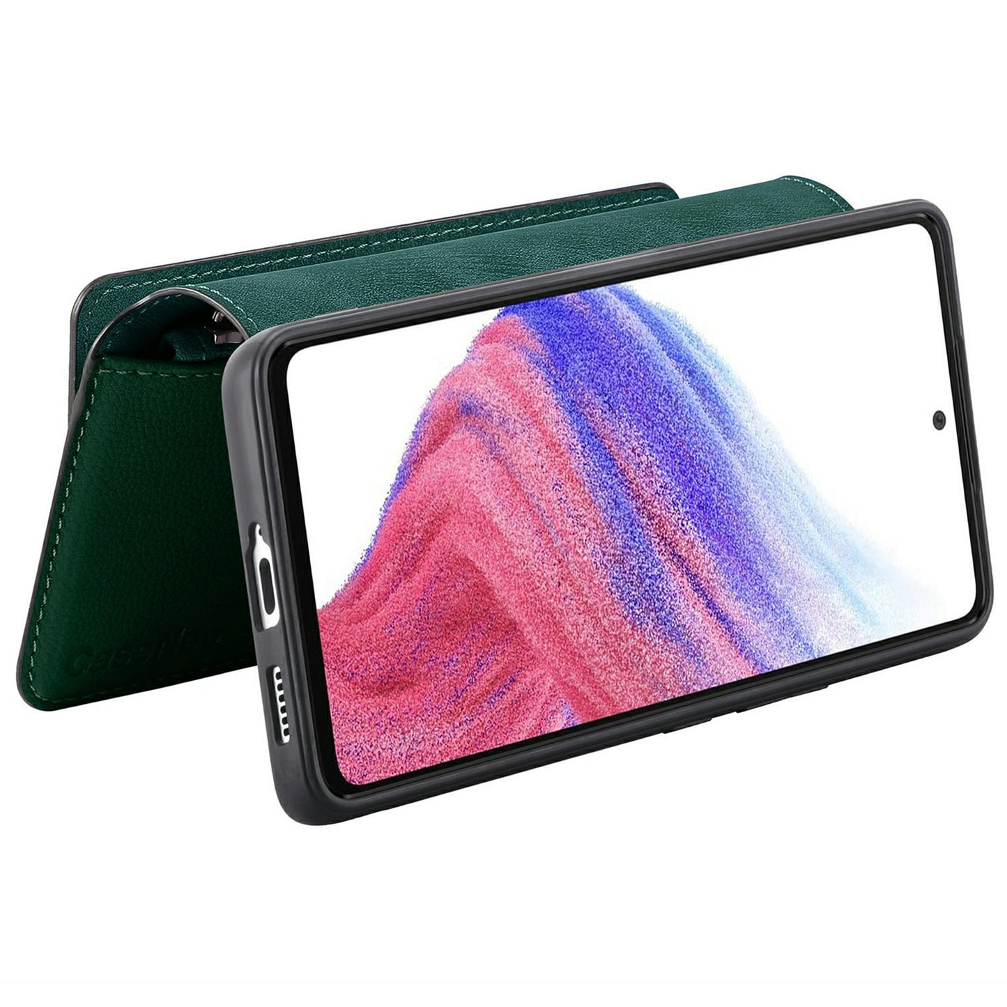 CASENEO MW-02 For Samsung Galaxy A16 5G / A16 4G Case Detachable Magnetic Leather Flip Phone Cover - Green