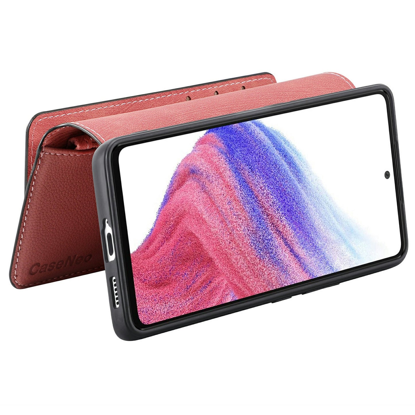 CASENEO MW-02 For Samsung Galaxy A16 5G / A16 4G Case Detachable Magnetic Leather Flip Phone Cover - Pink
