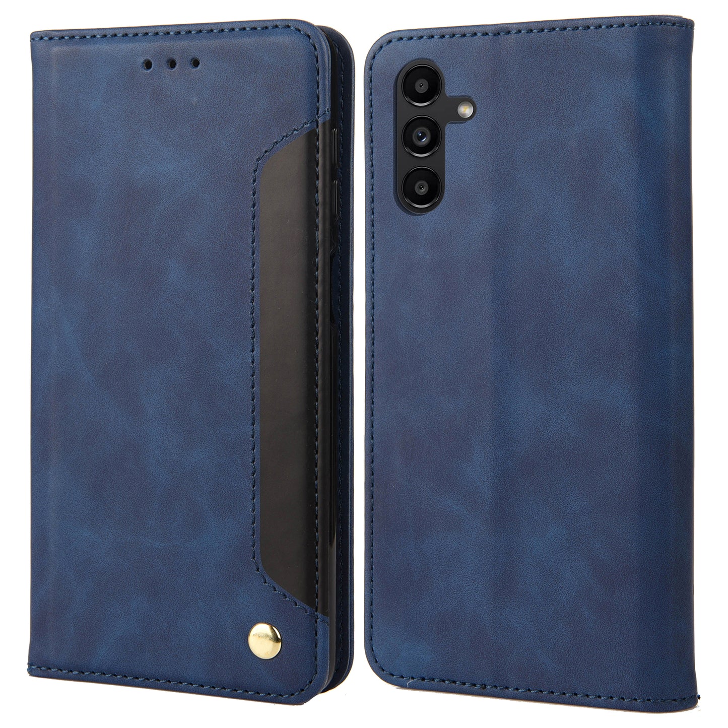 For Samsung Galaxy A16 5G / A16 4G Case PU Leather Shockproof Protection Wallet Phone Cover - Blue