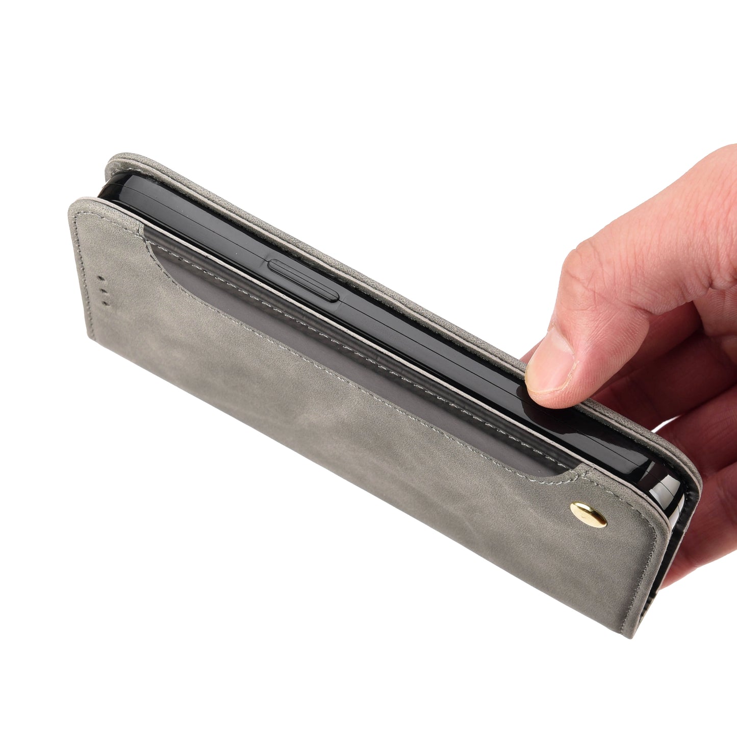 For Samsung Galaxy A16 5G / A16 4G Case PU Leather Shockproof Protection Wallet Phone Cover - Grey