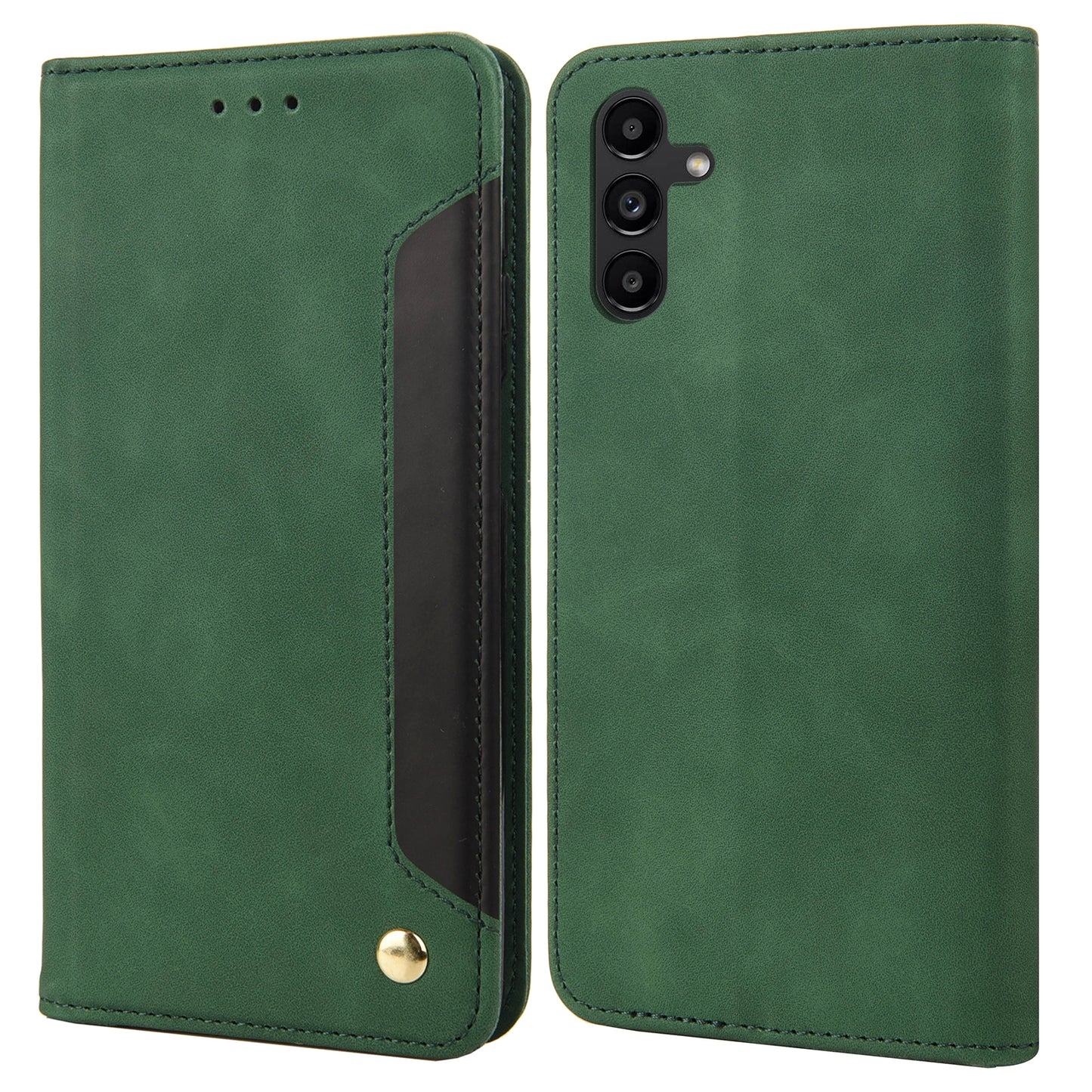 For Samsung Galaxy A16 5G / A16 4G Case PU Leather Shockproof Protection Wallet Phone Cover - Green