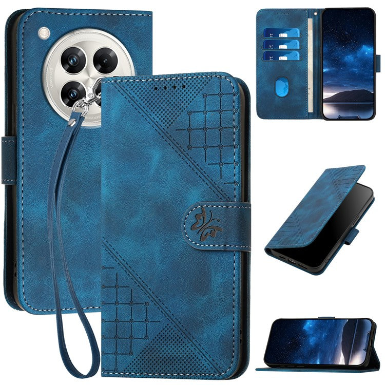 YX0080 For Infinix Zero 40 4G / 5G Case Butterfly Imprint Leather Wallet Phone Cover - Sapphire