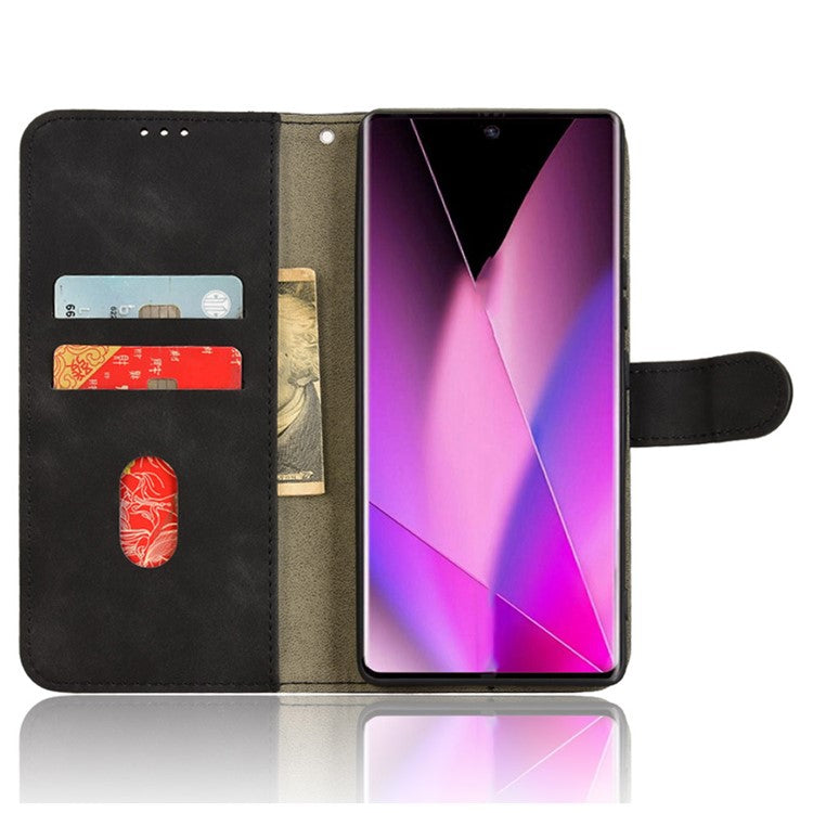 For Infinix Zero 40 5G Leather Case Skin-Feel Anti-Drop Wallet Flip Phone Cover - Black