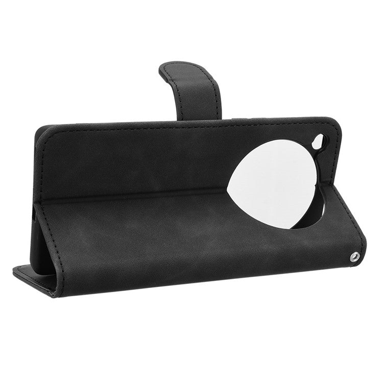 For Infinix Zero 40 5G Leather Case Skin-Feel Anti-Drop Wallet Flip Phone Cover - Black