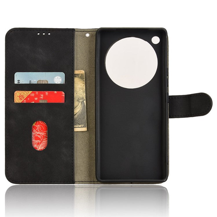 For Infinix Zero 40 5G Leather Case Skin-Feel Anti-Drop Wallet Flip Phone Cover - Black
