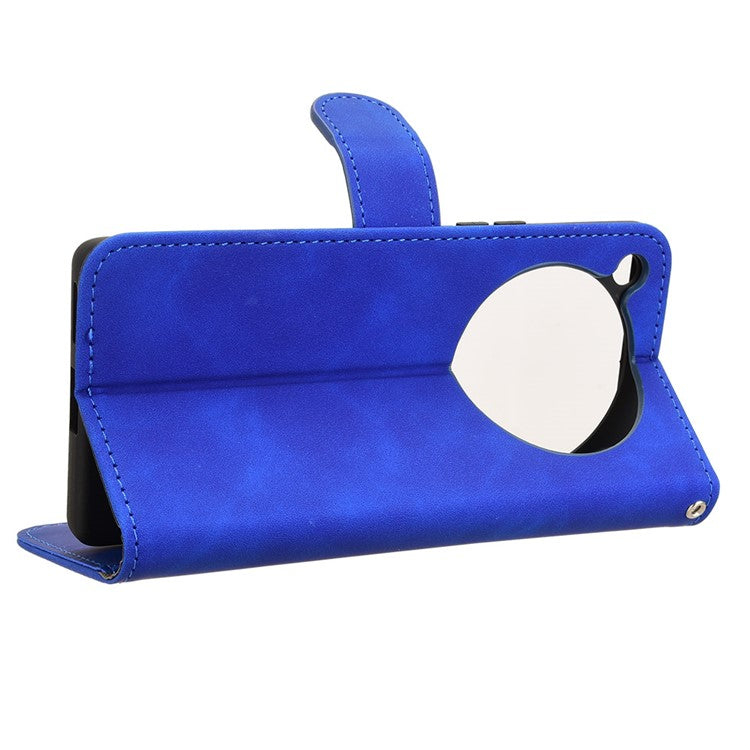 For Infinix Zero 40 5G Leather Case Skin-Feel Anti-Drop Wallet Flip Phone Cover - Blue