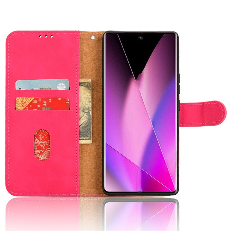 For Infinix Zero 40 5G Leather Case Skin-Feel Anti-Drop Wallet Flip Phone Cover - Rose
