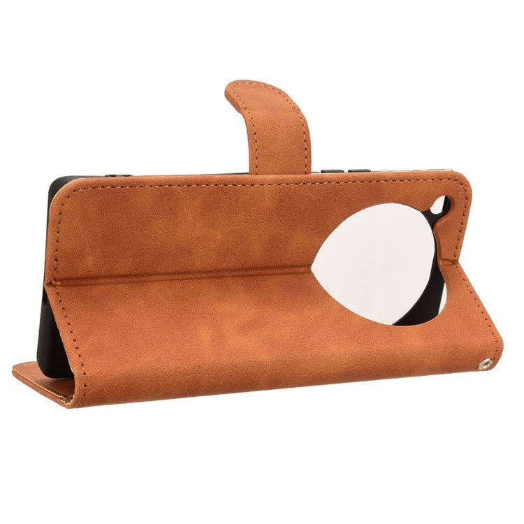 For Infinix Zero 40 5G Leather Case Skin-Feel Anti-Drop Wallet Flip Phone Cover - Brown