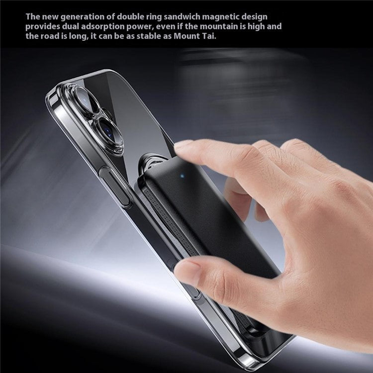 For iPhone 16 Plus Case Compatible with MagSafe Kickstand PC+TPU Phone Cover with Lens Film - Silver