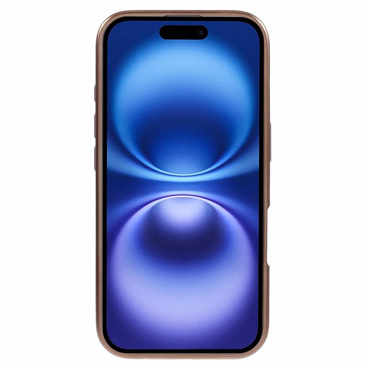 KIGC For iPhone 16 Case Compatible with MagSafe Crocodile Texture PU+PC+TPU Electroplating Phone Cover - Titanium Gold