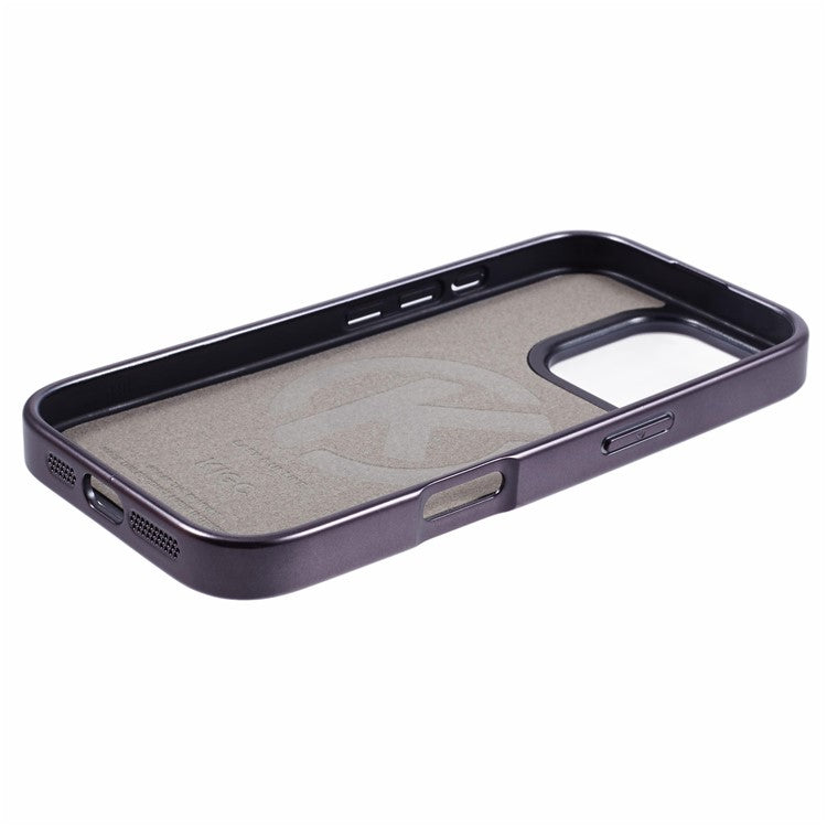 KIGC For iPhone 16 Pro Case Compatible with MagSafe Crocodile Texture PU+PC+TPU Electroplating Phone Cover - Grey