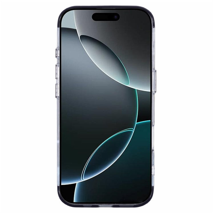 JAUCASE For iPhone 16 Pro Clear Case Compatible with MagSafe Lens Frame Kickstand PC+TPU Phone Cover - Black