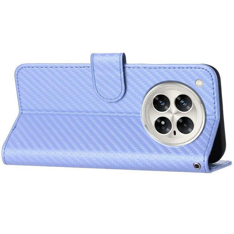 YX0070 For Infinix Zero 40 4G / 5G Wallet Case Carbon Fiber Texture Leather Cell Accessories Phone Cover - Light Purple