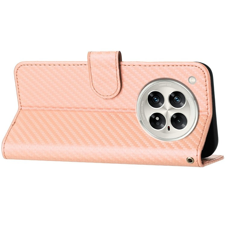YX0070 For Infinix Zero 40 4G / 5G Wallet Case Carbon Fiber Texture Leather Cell Accessories Phone Cover - Pink